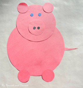 Nursery rhyme crafts for toddlers - shape pig
