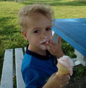 Sam eating Ice Cream
