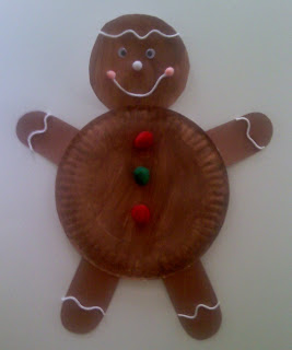 Paper plate Christmas crafts gingerbread man