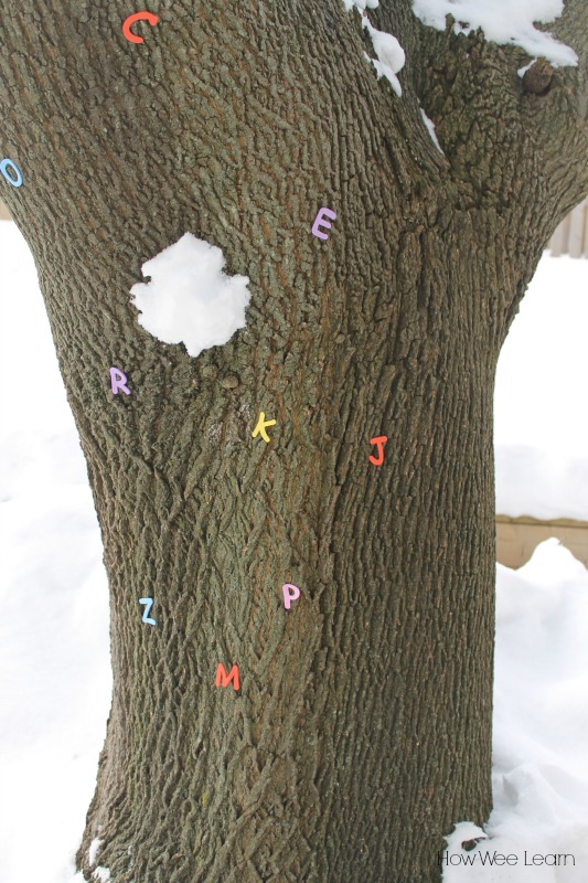 snowball toss game to practice the alphabet