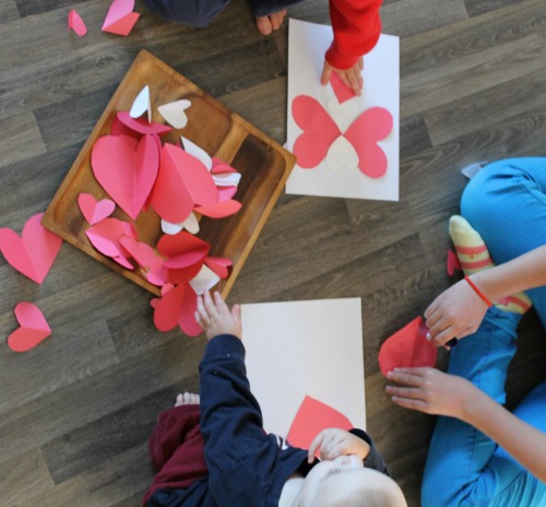 construction paper hearts
