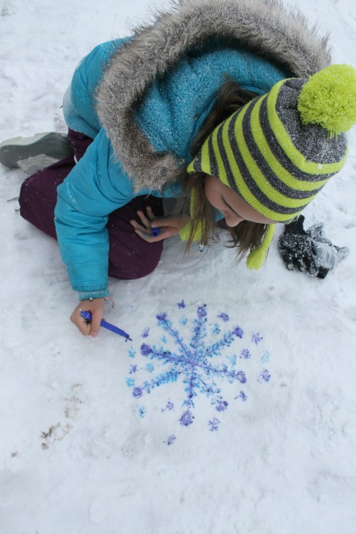 snow painting for kids