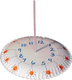 sun dial made with straws and paper plates