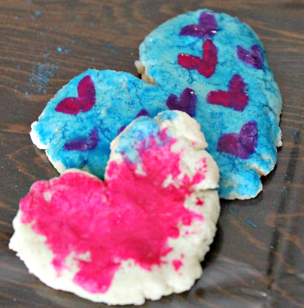 painted salt dough hearts
