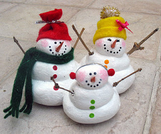 snowmen made with salt dough