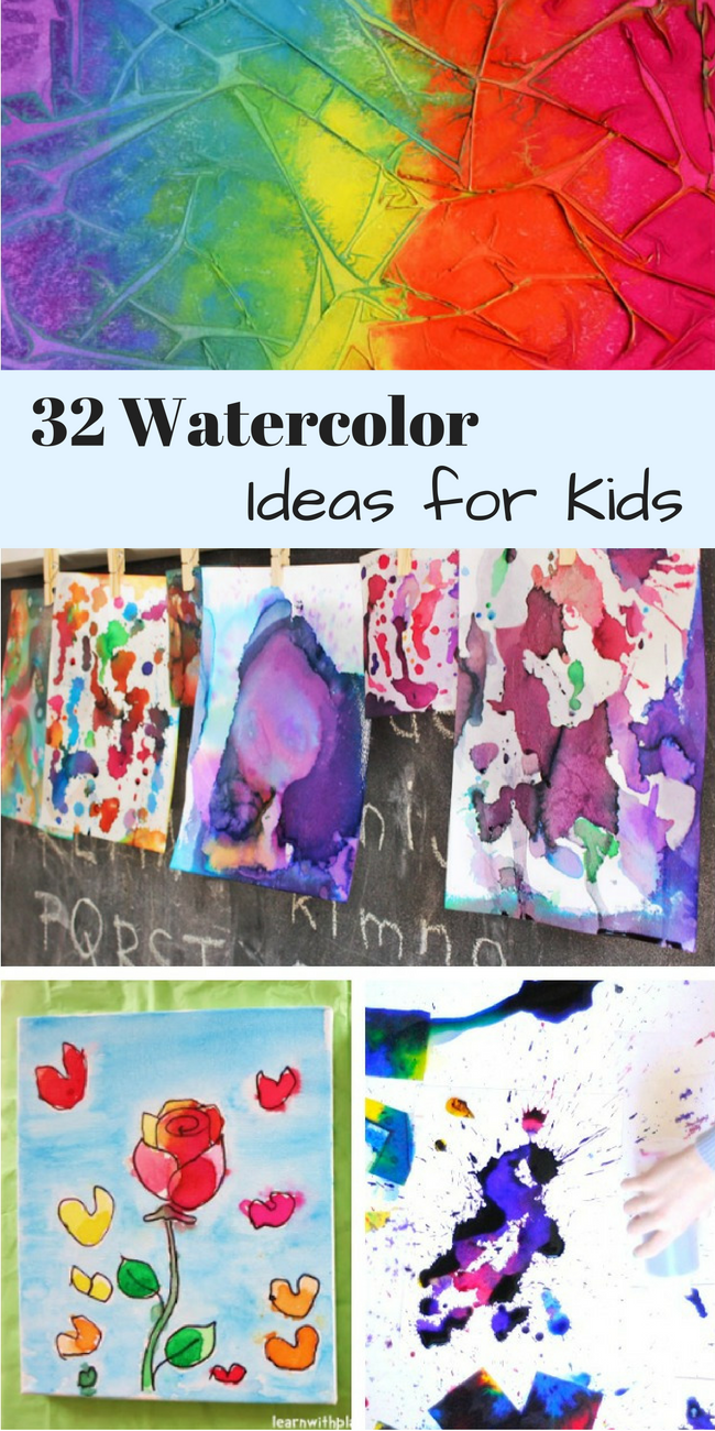 These watercolor painting ideas for kids are so creative and fun. Can't wait to try out these watercolor techniques for kids. #watercolor #painting #kids #preschool #artactivities