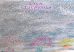 pouring salt on watercolor painting
