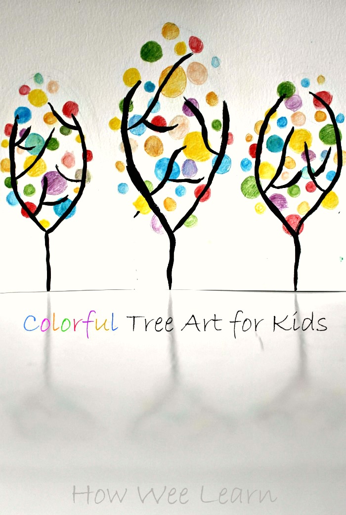 spring art trees middle text bright