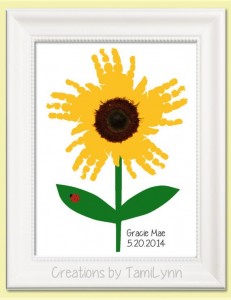 handprint art sunflower