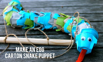 egg carton craft snake