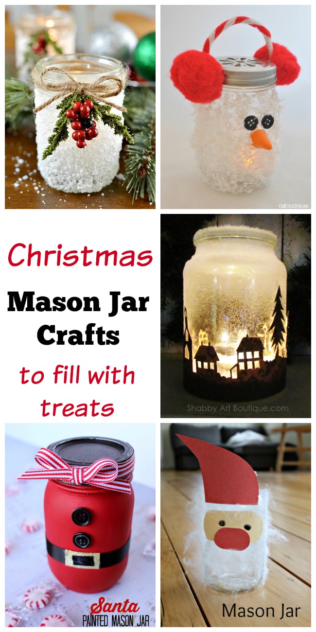 How cute are all these Christmas mason jar crafts? I can't wait to make them and fill them all with treats to give away as gifts. 