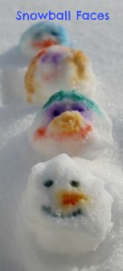 an indoor snow activity making snowball faces