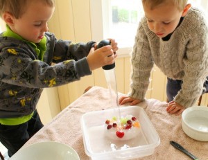 A cute summer snack - frozen fruit