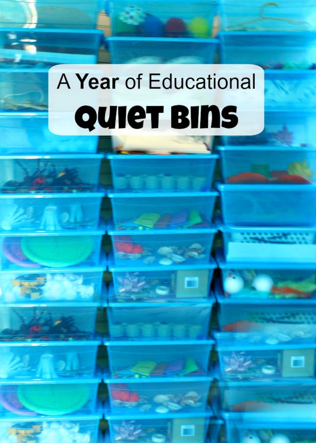 An entire year of educational quiet bins!