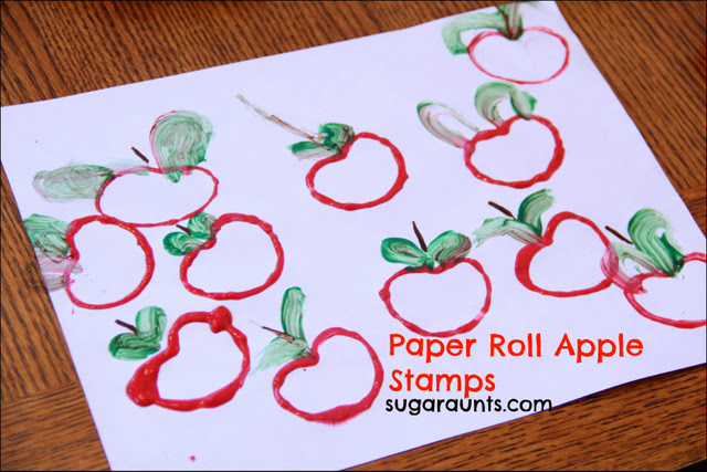 Fall crafts for kids - apple stamping