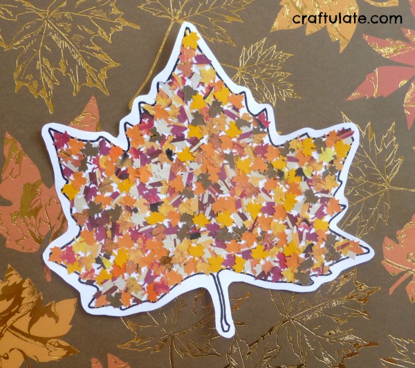 Fall crafts for kids - hole punch fall leaves