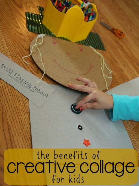Fall crafts for kids - scarecrow collage