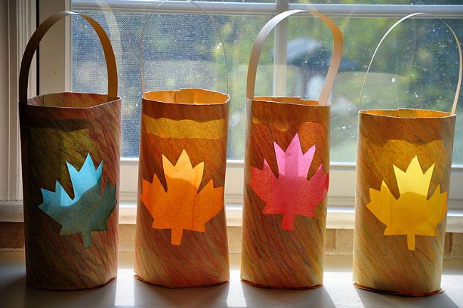 Fall crafts for kids - scribble lanterns