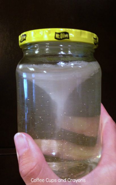 Science experiments for preschoolers - tornado in a jar