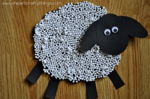 Nursery Rhymes Crafts - Textured Sheep