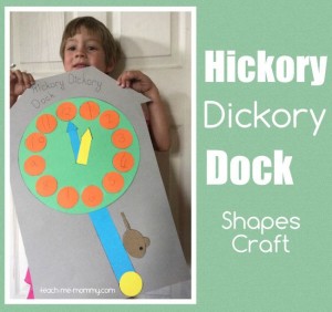 Nursery rhymes crafts - hickory dickory dock shape craft
