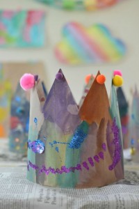 Nursery rhymes crafts - paper bag crowns