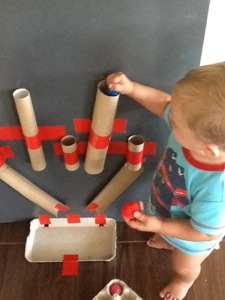 Quiet activities for toddlers - pom pom drop
