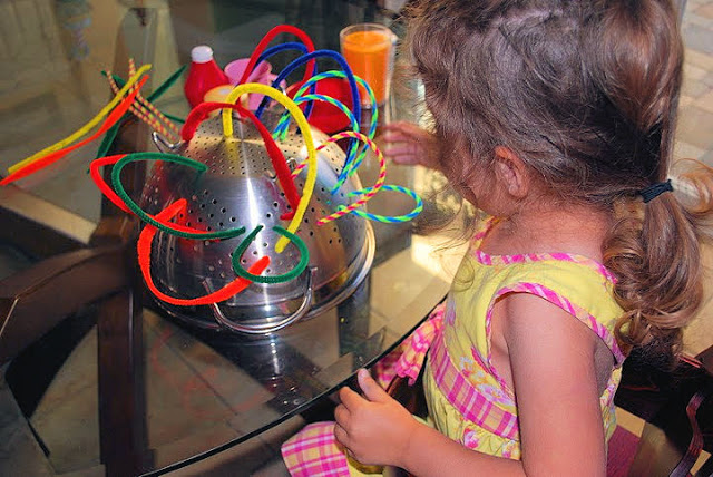 Quiet activities for two year olds - fun with pipe cleaners