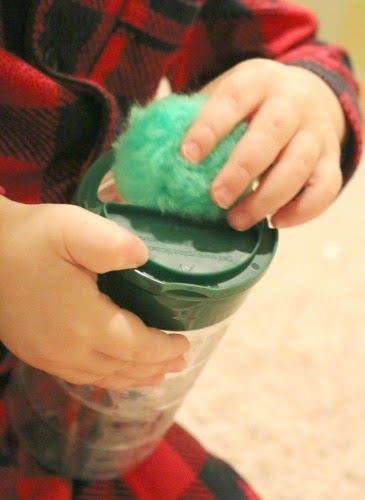Quiet activities for two year olds - pompom push