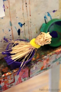 Farm theme activities - straw paintbrushes