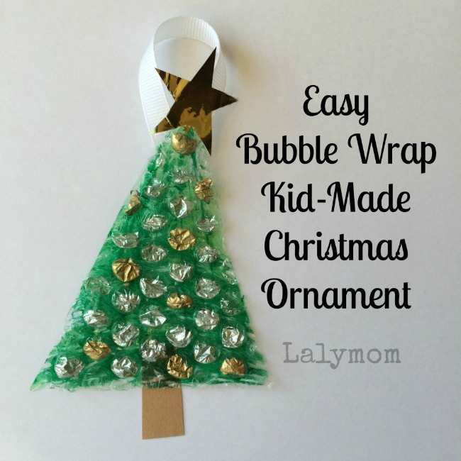 Christmas crafts for kids - bubble wrap tree