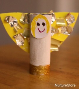 Christmas crafts for kids - cardboard tube angel