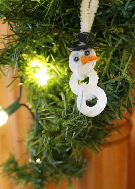 Christmas crafts for kids - washer snowman