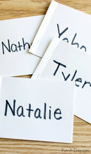 Name activities for preschoolers - name books
