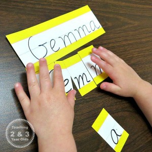 Name activities for preschoolers - name cards and puzzles