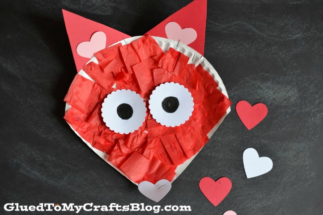 Paper plate valentine crafts - valentine fox