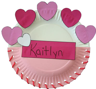 Paper plate valentine crafts - valentine holder
