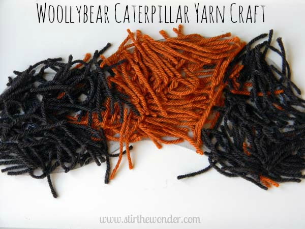 Yarn crafts for kids - woollybear caterpillars