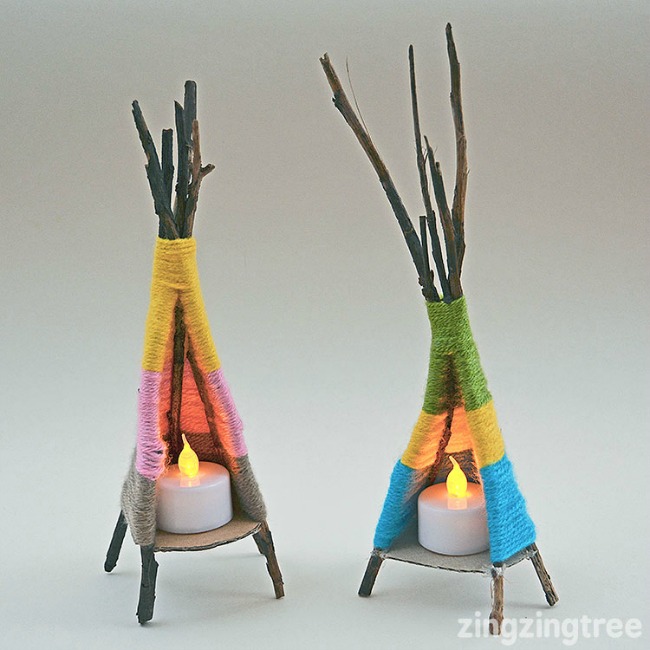 Yarn crafts for kids - yarn teepees