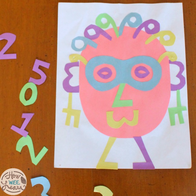Awesome number art for preschoolers! Great to practice counting and number recognition