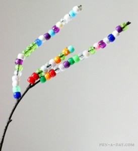 Nature crafts for kids - beaded sticks