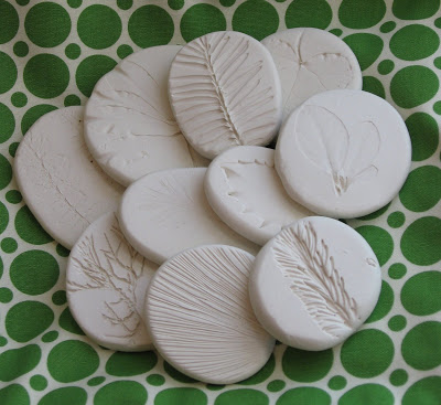 Nature crafts for kids - clay imprints