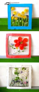 Nature crafts for kids - flower panels