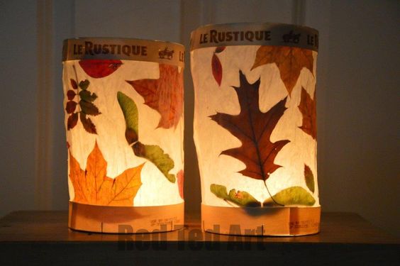 Nature crafts for kids - leaf lanterns