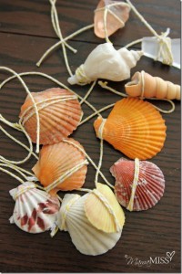 Nature crafts for kids - shell wind chime