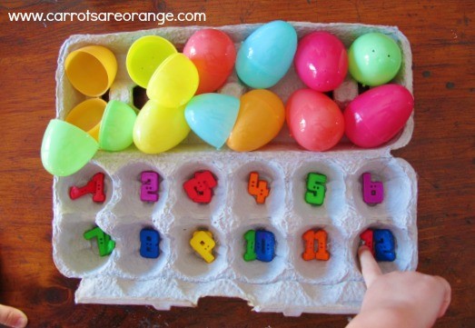 Preschool Easter activities - match the numbers