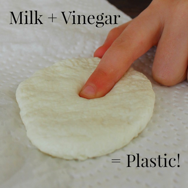 Turn milk into plastic with vinegar