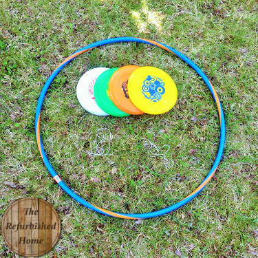 Fun outdoor games for kids - hula hoop frisbee game