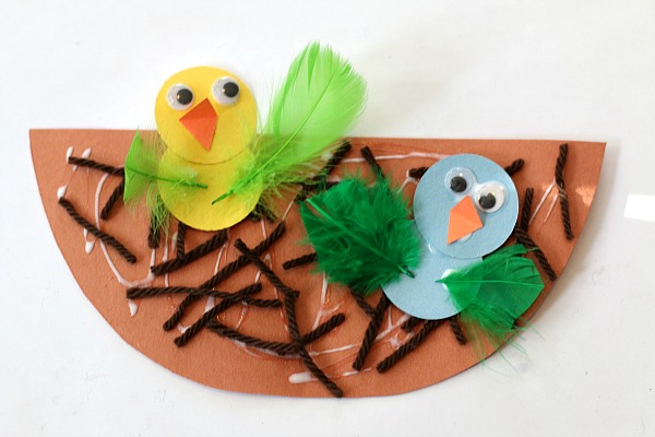 Spring activities for preschoolers - birds in nest