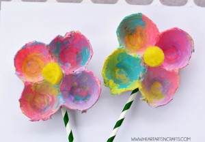Spring activities for preschoolers - egg carton flowers